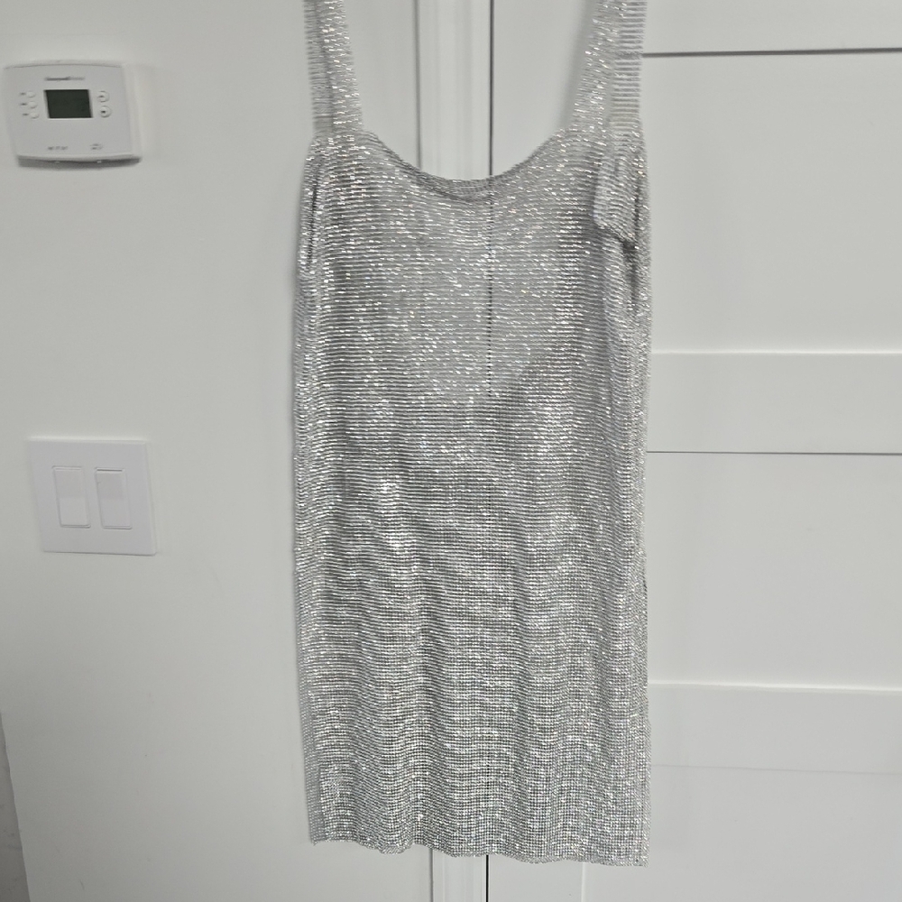 Silver Sleeveless CHAIN Dress, NO SIZE LISTED